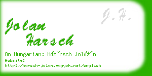 jolan harsch business card